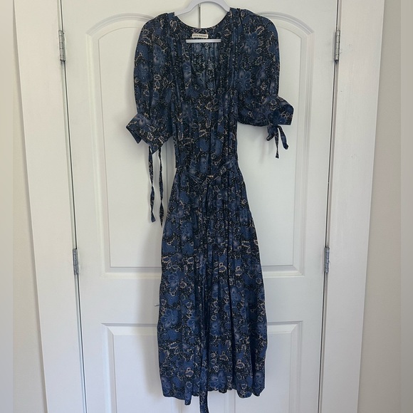 ULLA JOHNSON Selena Floral Midi Coverup Dress size Small - Picture 6 of 6